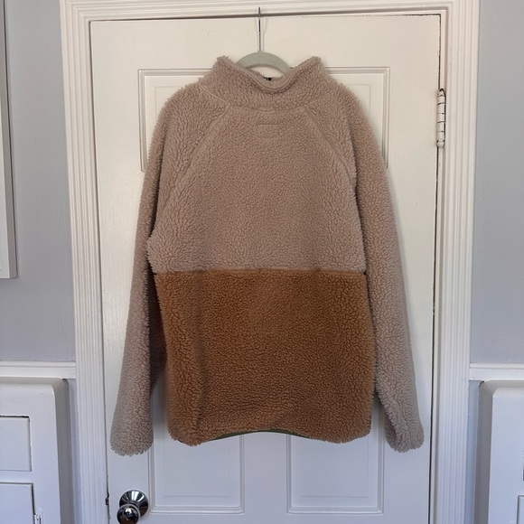Todd Snyder Men’s Sherpa Colorblock Pullover - Size Large in Natural Color - Picture 3 of 4